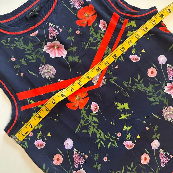 Ted Baker Namib Hedgerow Top Size XS Floral Tank Silk - Picture 9 of 10